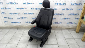 Driver's seat Chrysler Pacifica 17-20 with airbag, leather black, brown stitching, electric, heated, memory, scratches on linings
