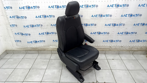 Chrysler Pacifica 17-20 passenger seat with airbag, black leather, brown stitching, mechanical, heated, scratches on the pad