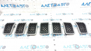 Radiator grille grill Jeep Cherokee KL 19-rest chrome set 7pcs, bumpers on chrome