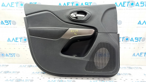 Door trim card front left Jeep Cherokee KL 19- black with black insert leather, armrest leather, scratches