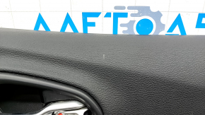 Door trim card front right Jeep Cherokee KL 19 - black with black insert leather, armrest leather, scuffs, scratches