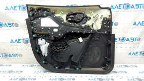 Door trim card front right Jeep Cherokee KL 19 - black with black insert leather, armrest leather, scuffs, scratches
