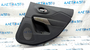 Door trim card rear right Jeep Cherokee KL 19 - black with black insert leather, armrest leather, scratches, abrasions
