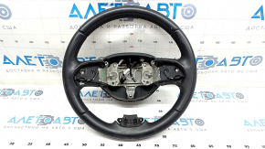 Naked steering wheel Jeep Cherokee KL 14 - black leather, without heating, scuffs, crack, scratches