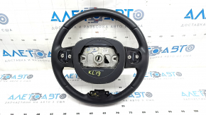 Naked steering wheel Jeep Cherokee KL 14 - black leather, without heating, scuffs, crack, scratches