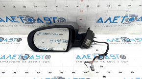 Side mirror left Jeep Cherokee KL 14-18 7+3 pins, turn signal, heating, backlight, BSM, silver, sand, scratches