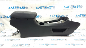 Console center armrest and cup holders Jeep Cherokee KL 19- black, leather, scratches