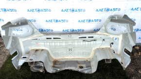 Rear panel Hyundai Sonata 11-15 white WHC with glasses, dents, crack along the seam