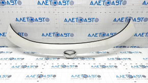 Upper trunk door molding Mazda CX-5 17- with emblem, under glass, broken mount