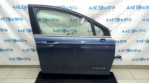 Door assembly front right Ford Fusion mk5 13-20 hybrid, blue N6, bump on molding, bumps, dents, scratches on trim
