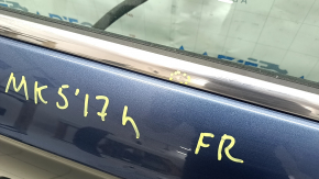 Door assembly front right Ford Fusion mk5 13-20 hybrid, blue N6, bump on molding, bumps, dents, scratches on trim