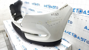 Front bumper bare Mazda CX-5 17 - white, scratches, dented, broken fasteners