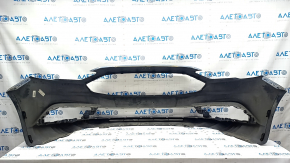 Front bumper bare Ford Fusion mk5 17-18 without parking sensors, blue, scratches, broken jumpers, hole, holes for frame
