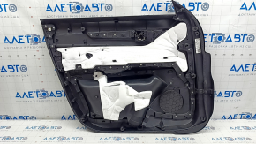 Door trim card front right Mazda CX-5 17- with black insert cloth, armrest leather black, scratches, abrasions, scratch on leather, broken fastening