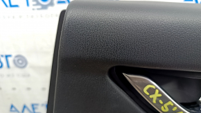 Door trim card rear right Mazda CX-5 17- with black insert leather, armrest leather black, scratches, abrasions