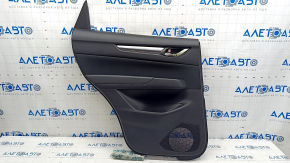 Door trim card rear left Mazda CX-5 17- with black insert leather, armrest leather black, scratches, abrasions