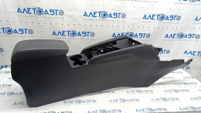 Central console armrest Mazda CX-5 17- leather black, scratches, abrasions