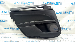 Door trim card rear left Ford Fusion mk5 17-20 black with gray insert, cloth, leather armrest, gray molding, scratches