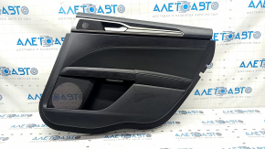 Door trim card rear right Ford Fusion mk5 17-20 black with gray insert, cloth, leather armrest, gray molding, scuffs