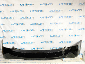 Rear bumper bare upper part Tesla Model X 16-21 black, dent, scratches, cracks, broken fasteners