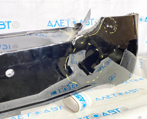 Rear bumper bare upper part Tesla Model X 16-21 black, dent, scratches, cracks, broken fasteners