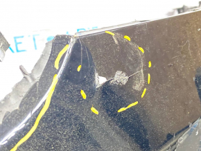Rear bumper bare upper part Tesla Model X 16-21 black, dent, scratches, cracks, broken fasteners