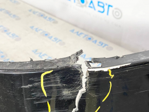 Rear bumper bare upper part Tesla Model X 16-21 black, dent, scratches, cracks, broken fasteners