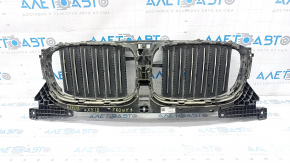 Radiator deflector blinds assembly top BMW X3 G01 18-21 with motor, LUXURY chrome, sand