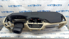 Torpedo front panel with AIRBAG BMW X3 G01 18-21 black and beige, without projection, for cleaning
