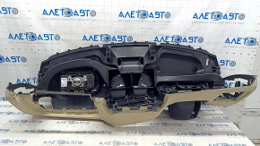 Torpedo front panel with AIRBAG BMW X3 G01 18-21 black and beige, without projection, for cleaning