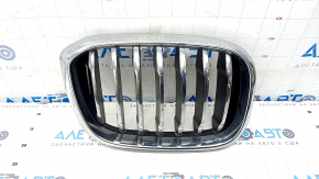 Radiator grill right BMW X3 G01 18-21 nostril, chrome frame + chrome grill