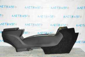 Console center armrest and cup holders Tesla Model X 16-21 leather black, black armrest, wood, scratches, scuffs