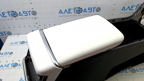 Tesla Model S 21 center console armrest - white leather, torn leather