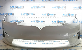 Tesla Model S 21 front bare bumper - white, worn