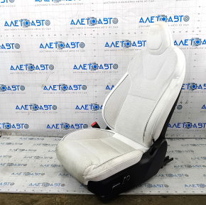 Tesla Model S 21 driver's seat - no airbag, electric, white leather, worn, needs cleaning, electrics not working