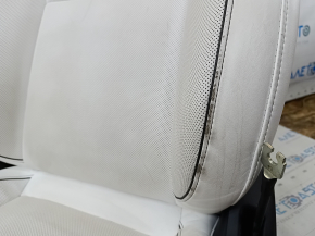 Tesla Model S 21 driver's seat - no airbag, electric, white leather, worn, needs cleaning, electrics not working