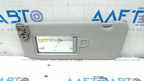 Left visor Kia Forte 20-21 without hatch, without hook, normal, gray
