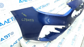Bare front bumper Kia Forte 19-21 blue, scratches, dents, non-factory holes