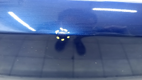 Bare rear bumper Kia Forte 19-21 4d without parking sensors, blue, broken fasteners, scratches, dent