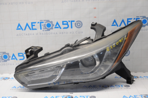 Front left headlight complete Infiniti QX60 16-18 rest, xenon, sand, varnish peeled off