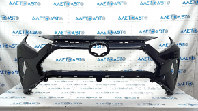 Front bumper bare Toyota Rav4 19 - without parking sensors, black, cracks, dented