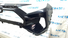 Front bumper bare Toyota Rav4 19 - without parking sensors, black, cracks, dented