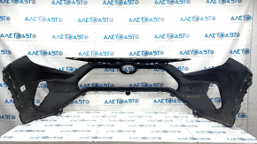 Front bumper bare Toyota Rav4 19 - without parking sensors, black, cracks, dented