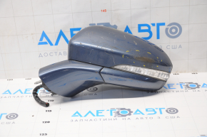 Side mirror left Ford Fusion mk5 19-20 17 pins turn signal, heated, auto-dimming, backlight, BSM, blue, scratches, chip cut off
