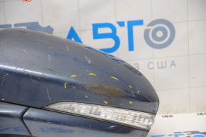 Side mirror left Ford Fusion mk5 19-20 17 pins turn signal, heated, auto-dimming, backlight, BSM, blue, scratches, chip cut off