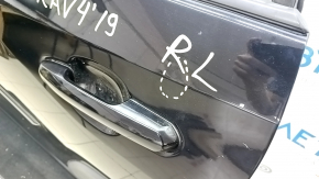 Door assembly rear left Toyota Rav4 19-20 black 218, dent, bump on molding, scratches on trim
