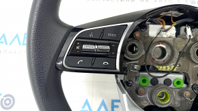 Naked steering wheel Kia Forte 19-21 black rubber with buttons, scratches on the pad