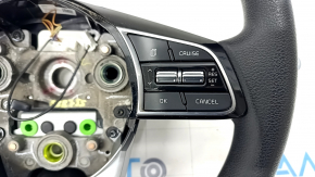 Naked steering wheel Kia Forte 19-21 black rubber with buttons, scratches on the pad