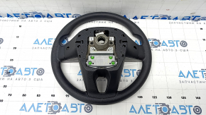Naked steering wheel Kia Forte 19-21 black rubber with buttons, scratches on the pad