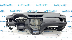 Torpedo front panel with AIRBAG Nissan Rogue 14-20 black, rusty squib